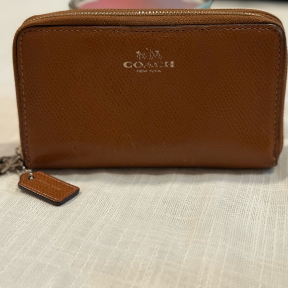 Coach Brown Leather Zip-Around Wallet | Classic Monogram Interior - Picture 2 of 7